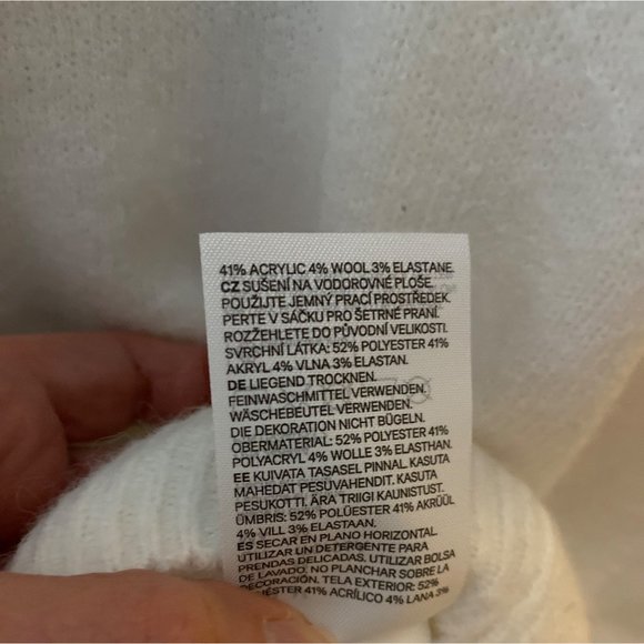 H&M Chain Detail Sweater Wool blend Gold Chain White M - Picture 12 of 14